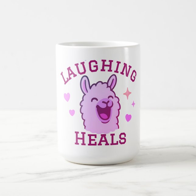Laughing Heals Cute Llama Coffee Mug (Center)