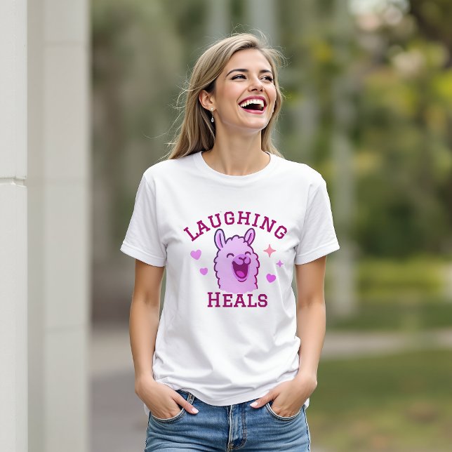 Laughing Heals Cute Llama T-Shirt (Creator Uploaded)