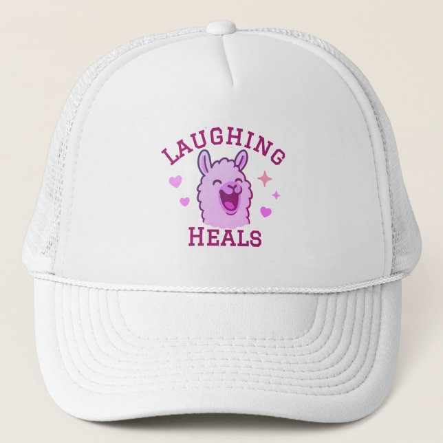 Laughing Heals Llama Trucker Hat (Front)