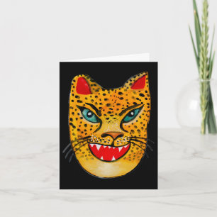 Laughing Jaguar Watercolor Happy Birthday Note Card