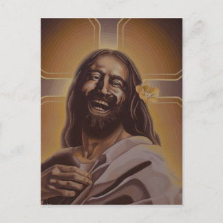 Laughing Jesus post card