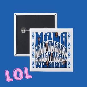 Laughing Kamala 15 Cm Square Badge