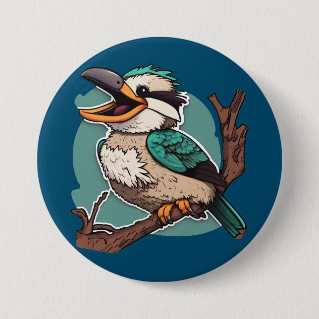 Laughing Kookaburra 7.5 Cm Round Badge (Front)