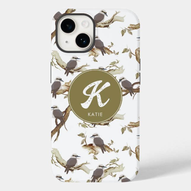 Laughing Kookaburra Australian Eucalyptus Monogram Case-Mate iPhone Case (Back)