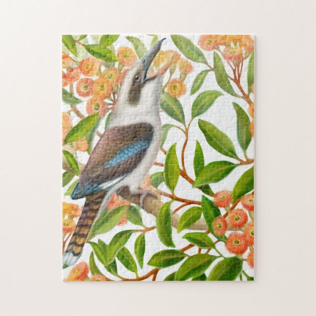 Laughing Kookaburra in Gum Tree Puzzle (Vertical)