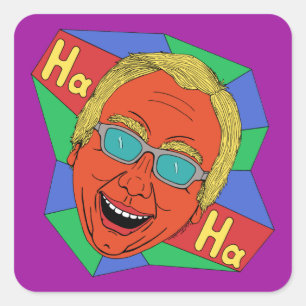 Laughing Man (Artist Self-Portrait) Square Sticker