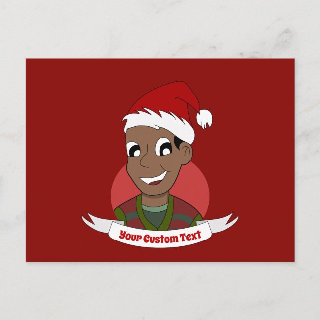 Laughing man Christmas cartoon Postcard (Front)