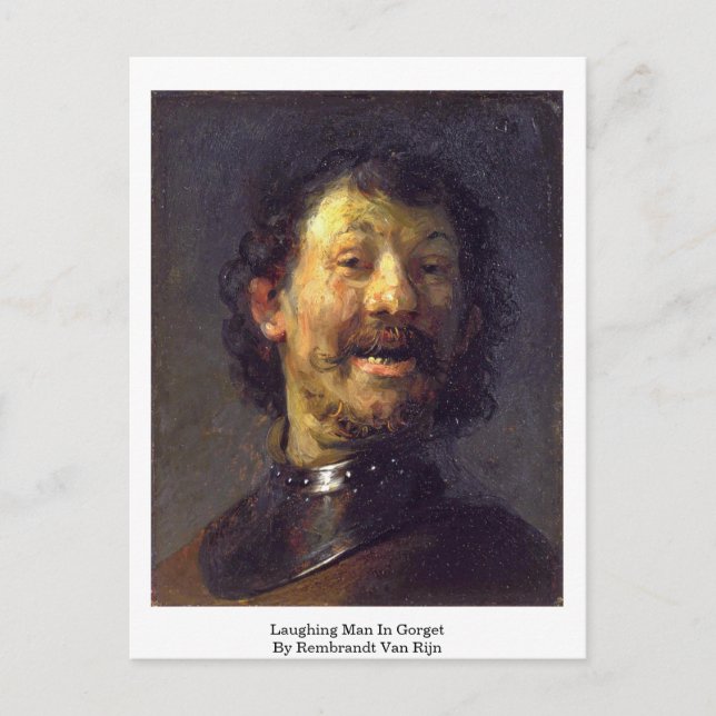Laughing Man In Gorget By Rembrandt Van Rijn Postcard (Front)