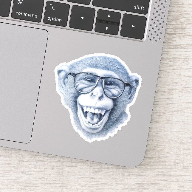 Laughing monkey with glasses (Detail)