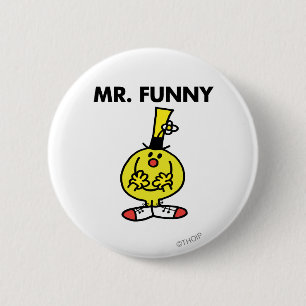 Laughing Mr. Funny With Flower 6 Cm Round Badge