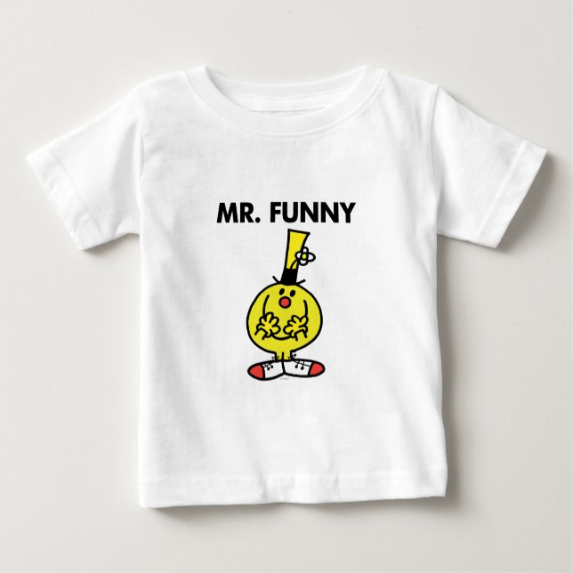 Laughing Mr. Funny With Flower Baby T-Shirt (Front)