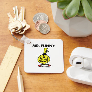 Laughing Mr. Funny With Flower Key Ring