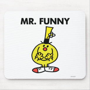 Laughing Mr. Funny With Flower Mouse Pad