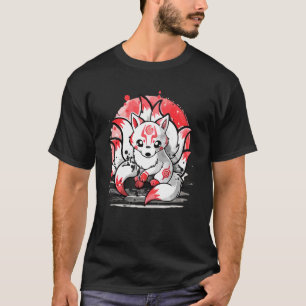 Laughing Nine Tails Kitsune Japanese Fox Kids Teen T-Shirt