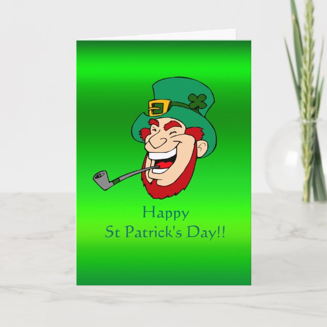 Laughing Paddy - St Patrick's Day Metallic Effect Card (Front)