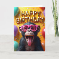 Laughing Primate Birthday Card