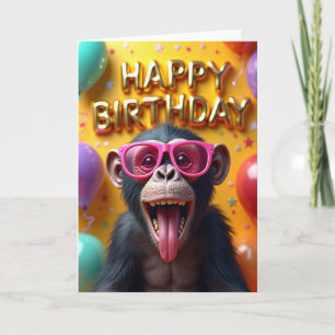 Laughing Primate Birthday Card
