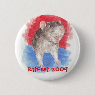 laughing rat, Ratfest 2009 6 Cm Round Badge