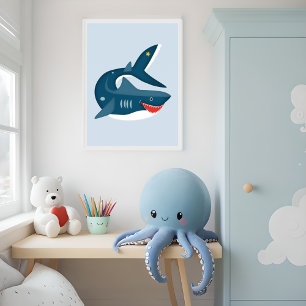 Laughing Shark – Scandinavian Nautical Nursery Poster