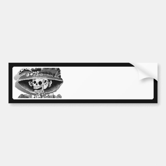 Laughing Skeleton Woman Bumper Sticker (Front)