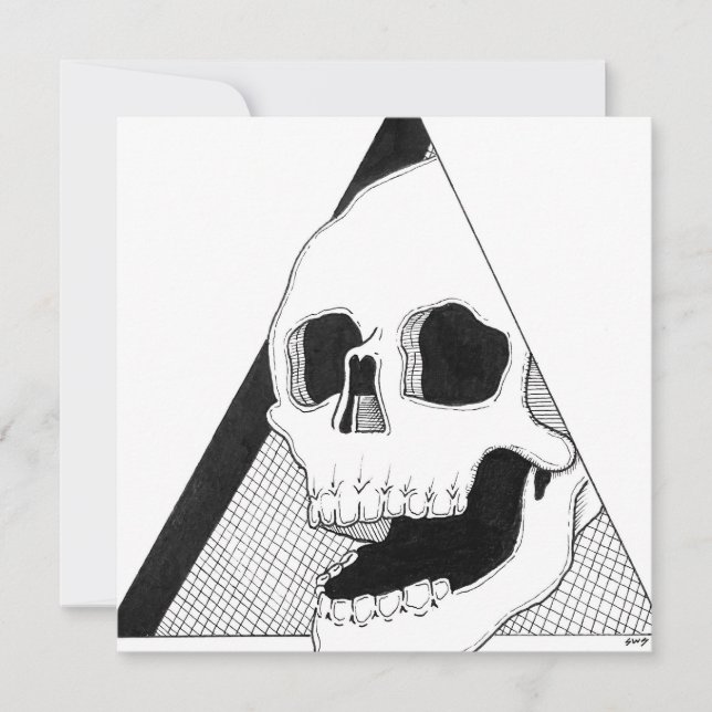 Laughing Skull Art Holiday Card (Front)