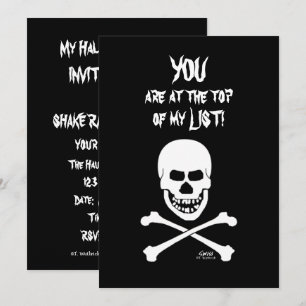 Laughing Skull Scary Funny Halloween Party Invitation