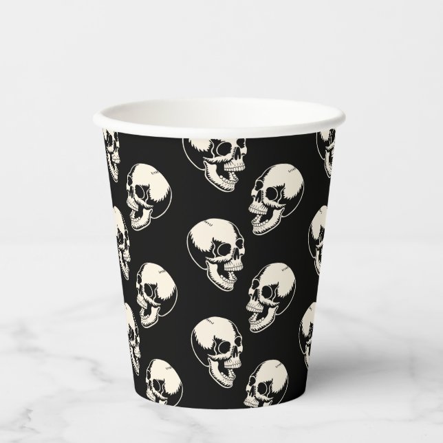 Laughing Skulls Pattern Halloween Paper cup (Front)