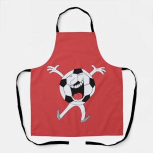 Laughing Soccer Ball Mascot Apron