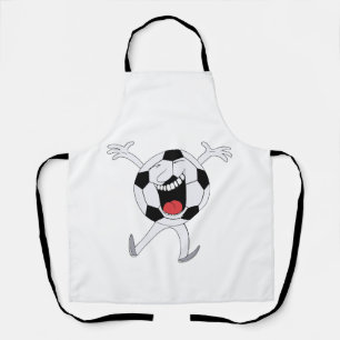 Laughing Soccer Ball Mascot Apron