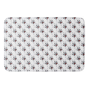 Laughing Soccer Ball Mascot Bath Mat
