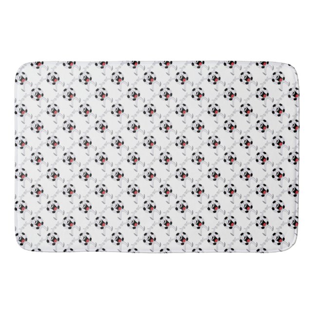 Laughing Soccer Ball Mascot Bath Mat (Front)