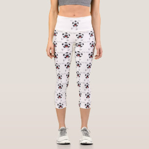 Laughing Soccer Ball Mascot Capri Leggings