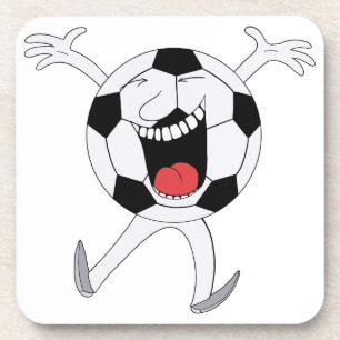 Laughing Soccer Ball Mascot Coaster