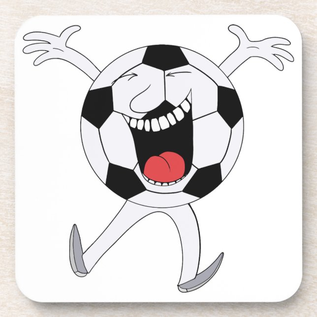 Laughing Soccer Ball Mascot Coaster (Front)