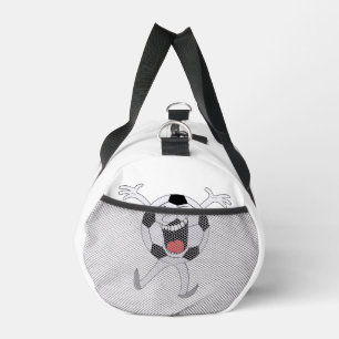 Laughing Soccer Ball Mascot Duffle Bag