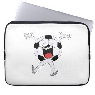 Laughing Soccer Ball Mascot Laptop Sleeve