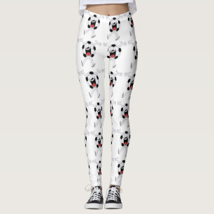 Laughing Soccer Ball Mascot Leggings