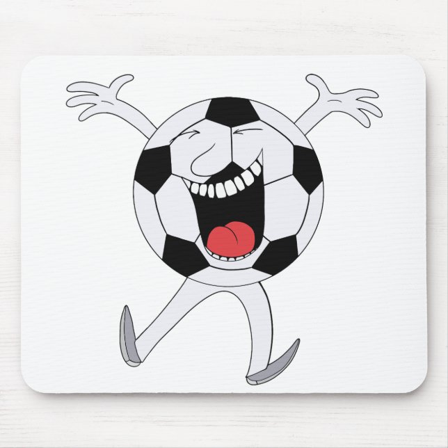 Laughing Soccer Ball Mascot Mouse Pad (Front)