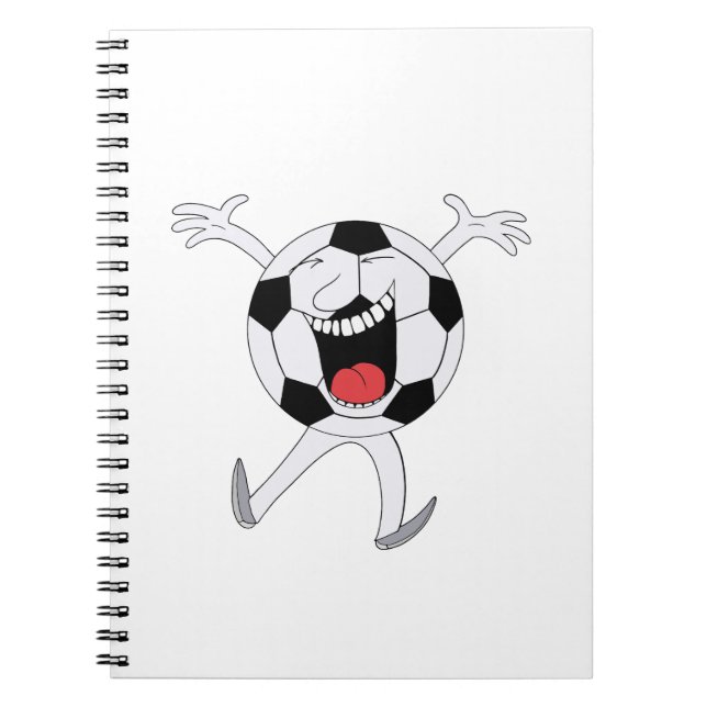Laughing Soccer Ball Mascot Notebook (Front)