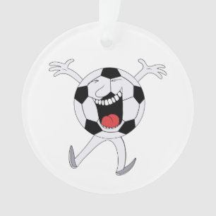 Laughing Soccer Ball Mascot Ornament