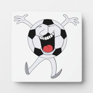 Laughing Soccer Ball Mascot Plaque