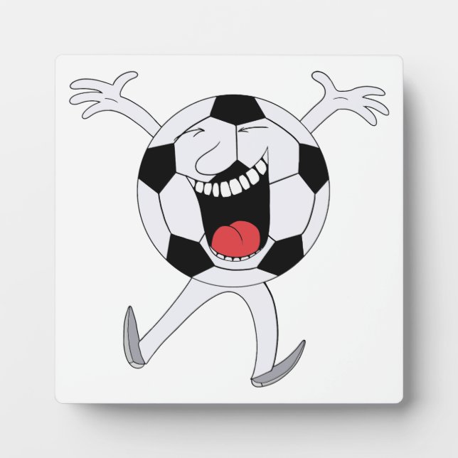 Laughing Soccer Ball Mascot Plaque (Front)