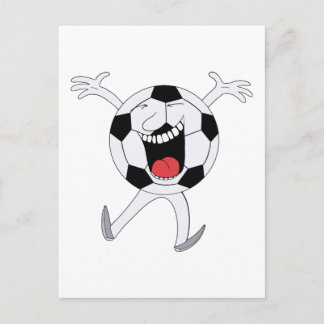 Laughing Soccer Ball Mascot Postcard