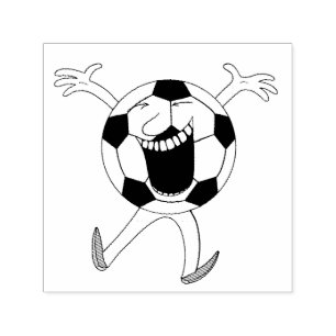 Laughing Soccer Ball Mascot Self-inking Stamp