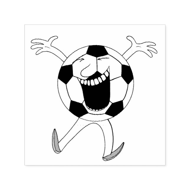 Laughing Soccer Ball Mascot Self-inking Stamp (Design)