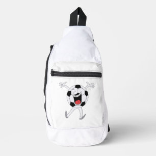 Laughing Soccer Ball Mascot Sling Bag