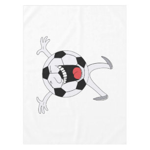 Laughing Soccer Ball Mascot Tablecloth