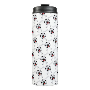 Laughing Soccer Ball Mascot Thermal Tumbler