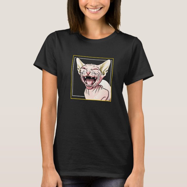 Laughing Sphynx Cat T-Shirt (Front)