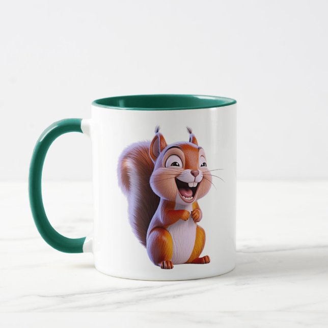  Laughing Squirrel Cute Cartoon Illustration Mug (Left)